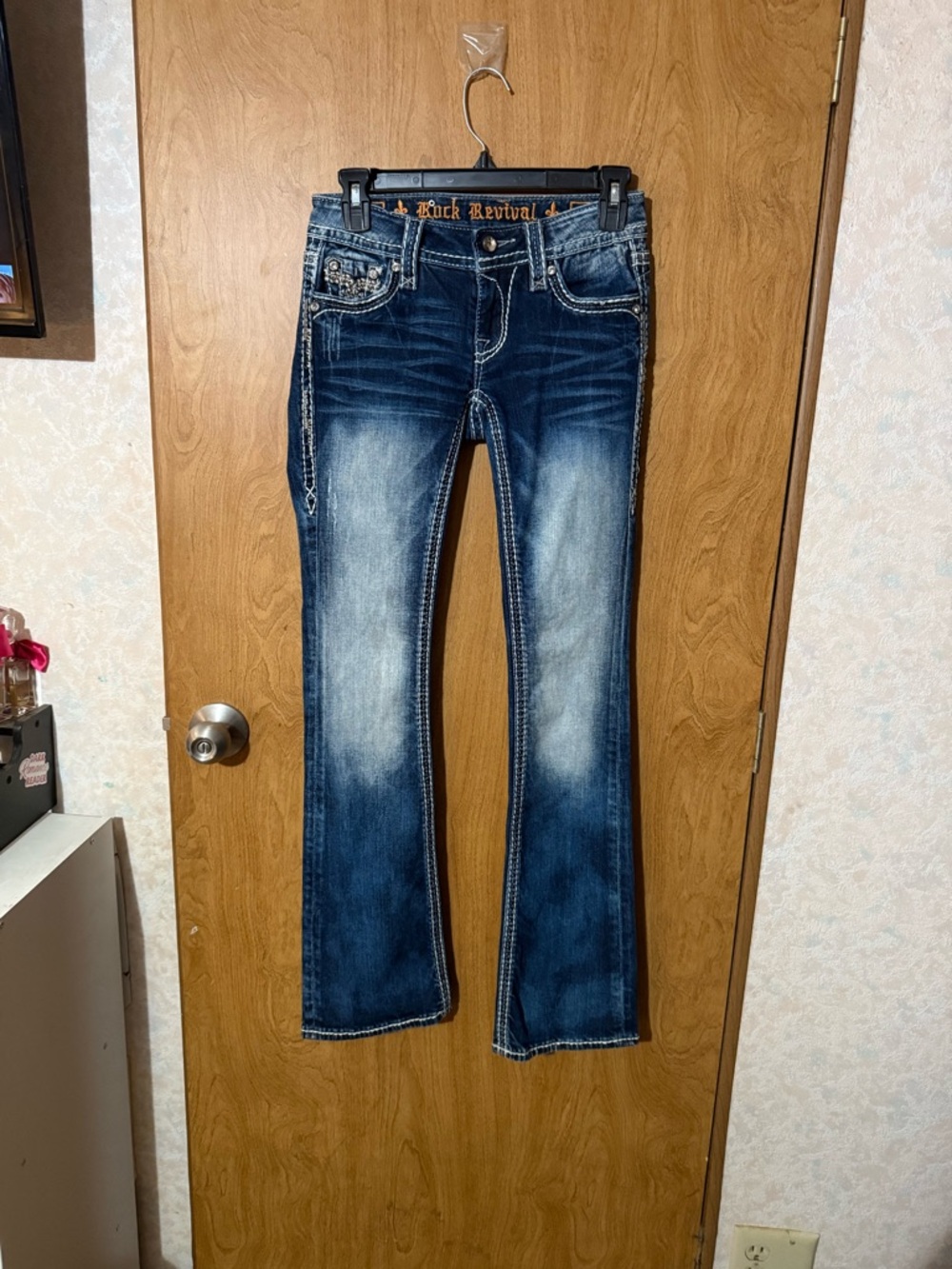 Rock Revival Vintage Wash Blue Bootcut Jeans - Picture 2 of 8